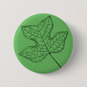 Badge Rond 5 Cm Feuille d'arbre de tulipe illustrée
