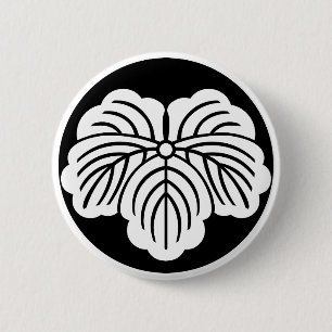 Badge Rond 5 Cm Feuille de lierre dans un gâteau de riz
