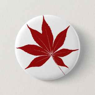 Badge Rond 5 Cm Feuille de maronnier américain