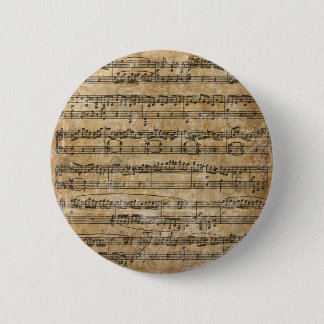 Badge Rond 5 Cm Feuille de musique vintage