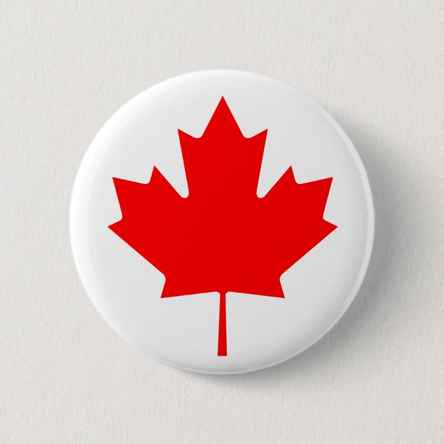 Badge Rond 5 Cm Feuille d'érable canadienne (Devant)