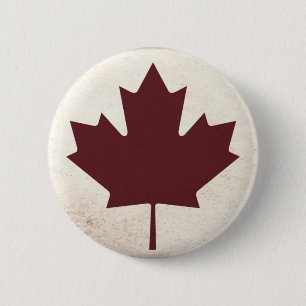 Badge Rond 5 Cm Feuille d'érable foncée