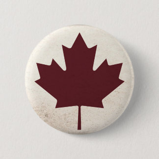 Badge Rond 5 Cm Feuille d'érable foncée