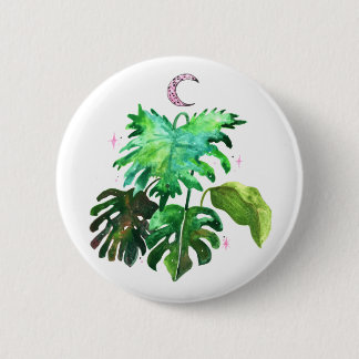 Badge Rond 5 Cm Feuille fendue