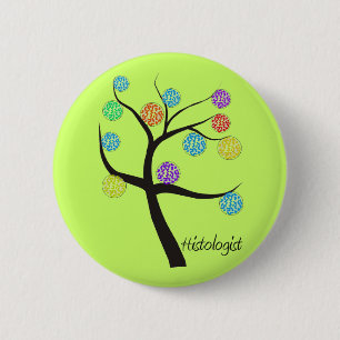 Badge Rond 5 Cm Feuille microscopique de cellules de conception