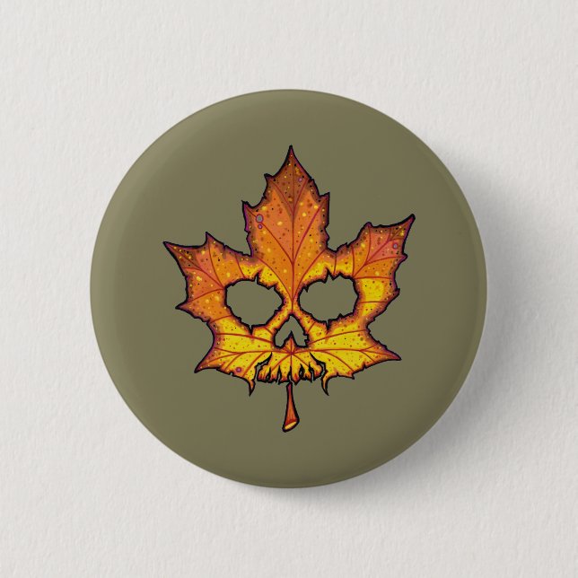 Badge Rond 5 Cm Feuille morte (Devant)