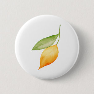 Badge Rond 5 Cm Feuille orange