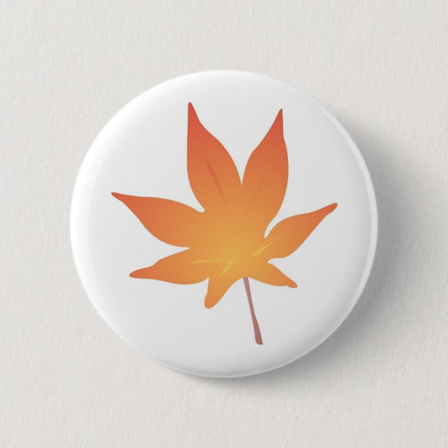 Badge Rond 5 Cm Feuille orange de flamme (Devant)