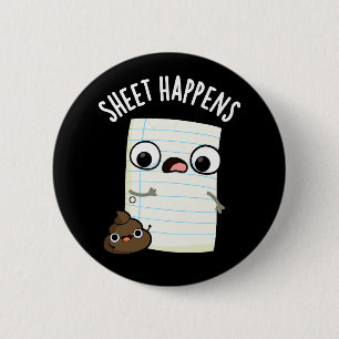 Badge Rond 5 Cm Feuille se passe amusant Papier Puns Dark BG