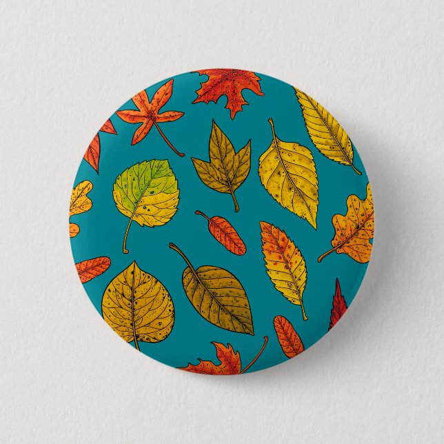 Badge Rond 5 Cm Feuilles d'automne (Devant)