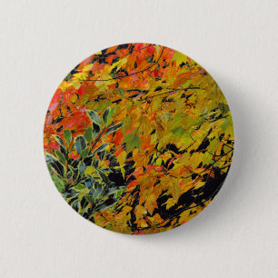 Badge Rond 5 Cm Feuilles d'automne