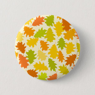 Badge Rond 5 Cm Feuilles d'automne du chêne