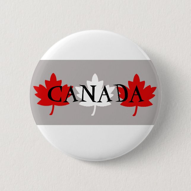 Badge Rond 5 Cm Feuilles d'érable canadiennes (Devant)