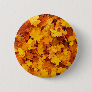 Badge Rond 5 Cm Feuilles d'été indiens