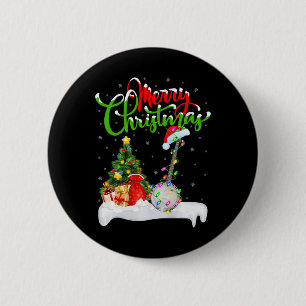 Badge Rond 5 Cm Feux de Noël Lumières Santa Hat Musical Banjo Noël