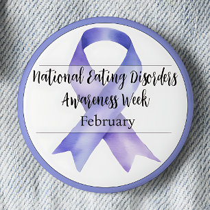 Badge Rond 5 Cm Février Semaine nationale de sensibilisation aux t