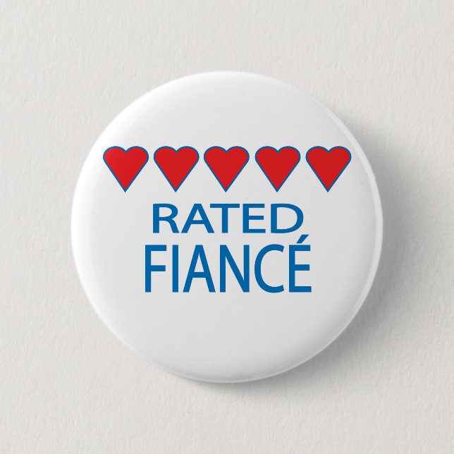 Badge Rond 5 Cm Fiancé de cœur (Devant)