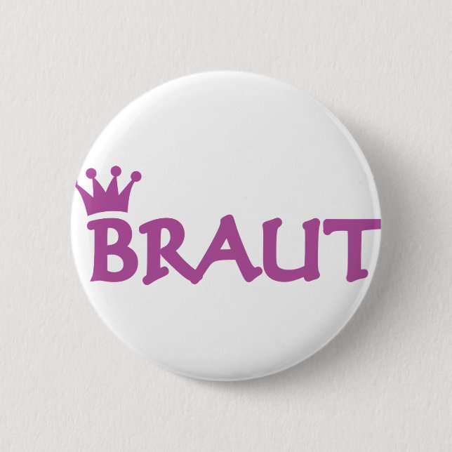 Badge Rond 5 Cm fiancée avec icône couronne (Devant)