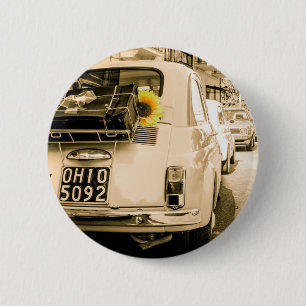 Badge Rond 5 Cm Fiat vintage 500, Cinquecento en Italie
