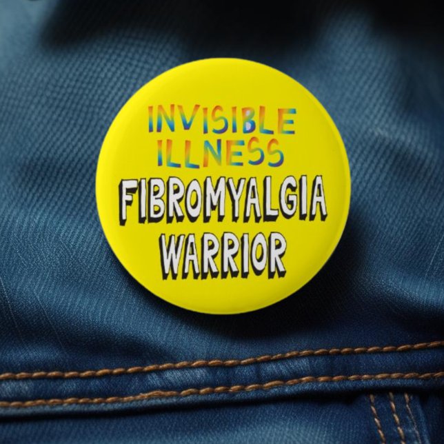 Badge Rond 5 Cm Fibromyalgia Warrior – Invisible Illness (Créateur téléchargé)