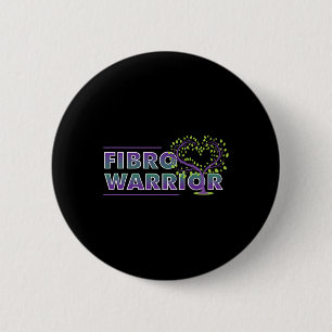 Badge Rond 5 Cm Fibromyalgie Sensibilisation Fibro Guerrier Coeur