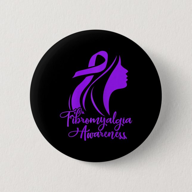 Badge Rond 5 Cm Fibromyalgie Sensibilisation Fibro Warrior Purple  (Devant)