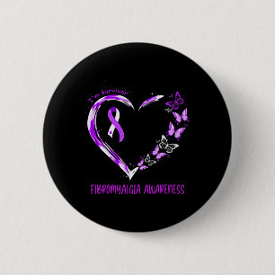 Badge Rond 5 Cm Fibromyalgie Sensibilisation Je suis Survivor Hear