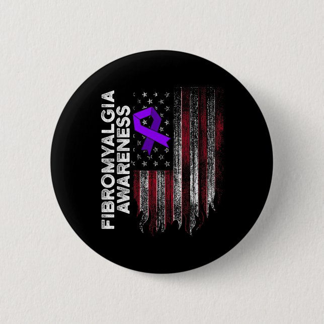 Badge Rond 5 Cm Fibromyalgie Survivant Fier Guerrier 11 (Devant)