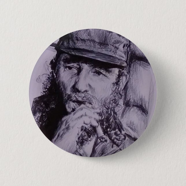 Badge Rond 5 Cm Fidel Castro (Devant)