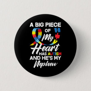 Badge Rond 5 Cm Fier Autisme Tante Oncle Autistique Autiste Nephew