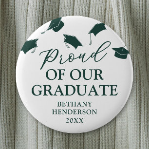 Badge Rond 5 Cm Fier de notre Graduate Green Graduate