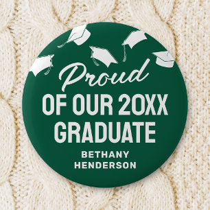 Badge Rond 5 Cm Fier de notre Green Graduate 2025