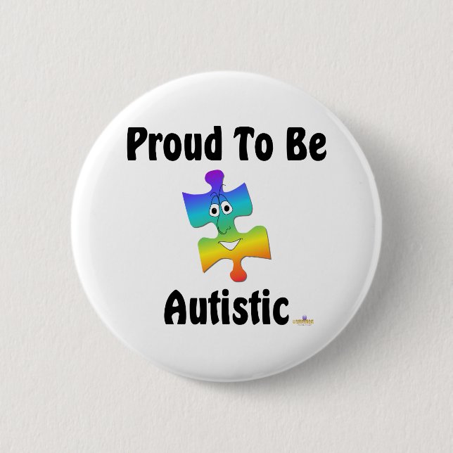 Badge Rond 5 Cm Fier D'Être Autiste (Devant)