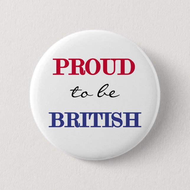 Badge Rond 5 Cm Fier d'être britannique (Devant)