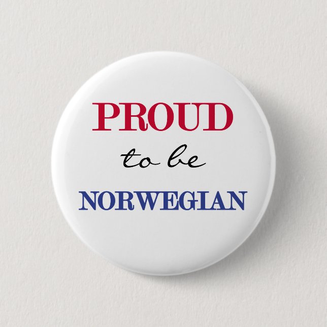 Badge Rond 5 Cm Fier d'être norvégien (Devant)