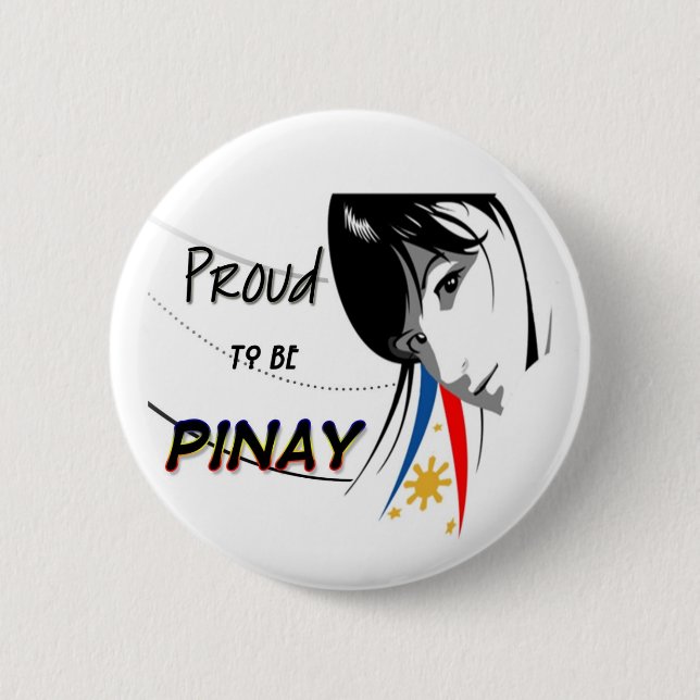 Badge Rond 5 Cm fier d'être pinay (Devant)