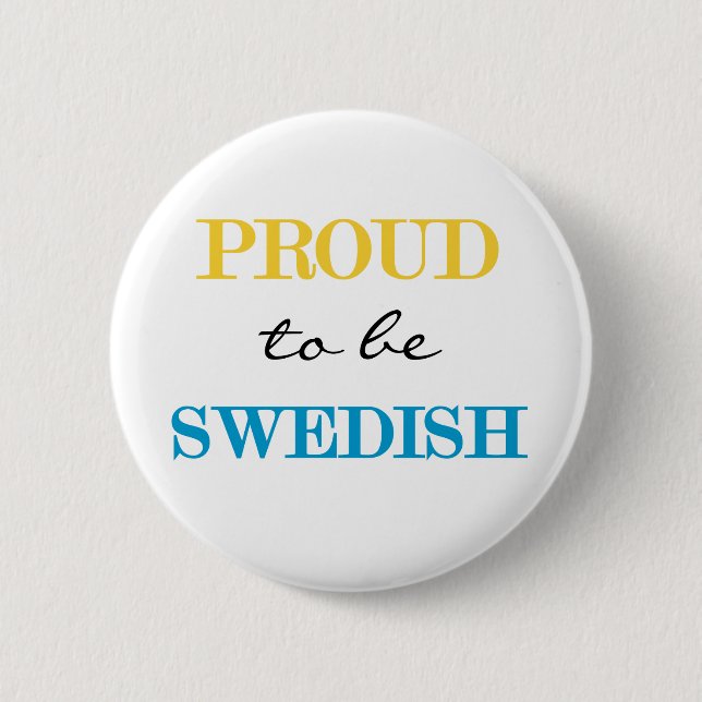 Badge Rond 5 Cm Fier d'être suédois (Devant)