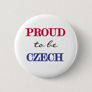 Badge Rond 5 Cm Fier d'être tchèque
