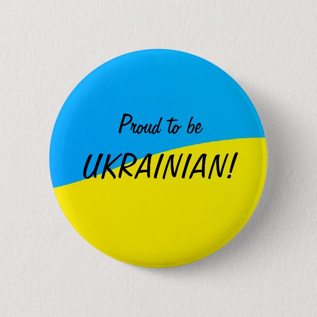 Badge Rond 5 Cm Fier d'être ukrainien (Devant)