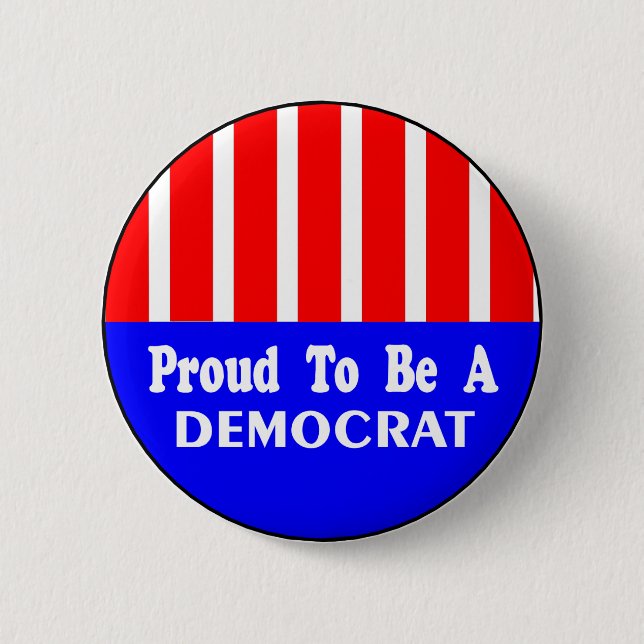 Badge Rond 5 Cm Fier D'Être Un Bouton Démocrate (Devant)