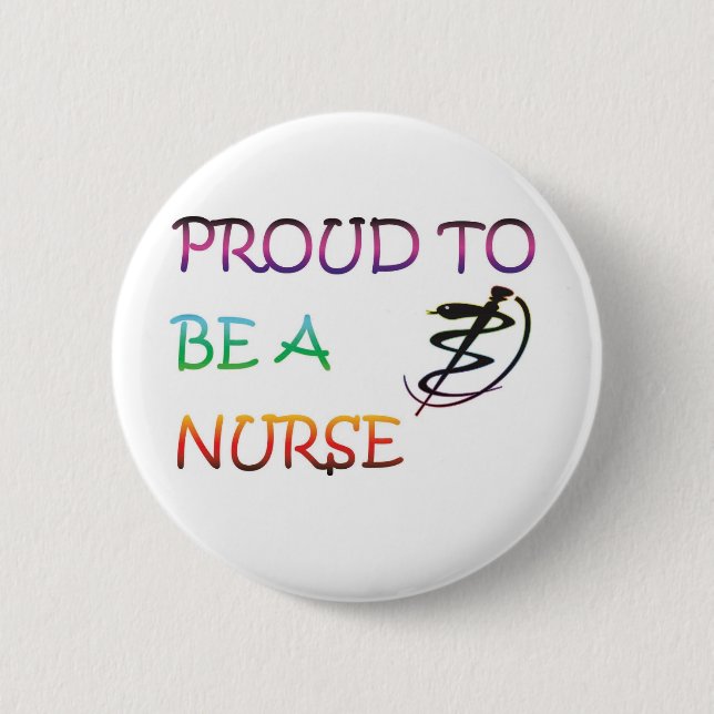 BADGE ROND 5 CM FIER D'ÊTRE UNE INFIRMIÈRE (Devant)