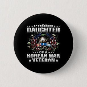 Badge Rond 5 Cm Fier Fille D'Un Ve Militaire De Guerre Coréen