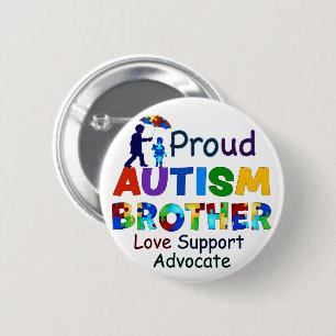 Badge Rond 5 Cm Fier frère de l'autisme