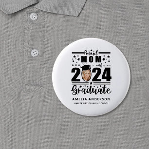 Badge Rond 5 Cm Fier maman d'un diplômé de 2024
