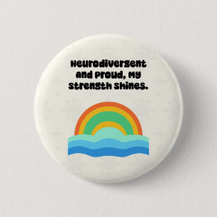 Badge Rond 5 Cm Fier neurodivergent Ma force brille