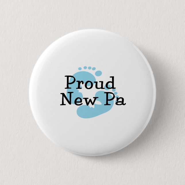 Badge Rond 5 Cm Fier nouveau Pa Baby Boy Empreintes (Devant)