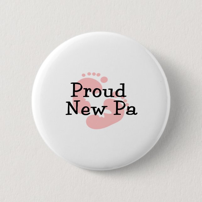 Badge Rond 5 Cm Fier Nouveau Papa Baby Girl Empreintes (Devant)