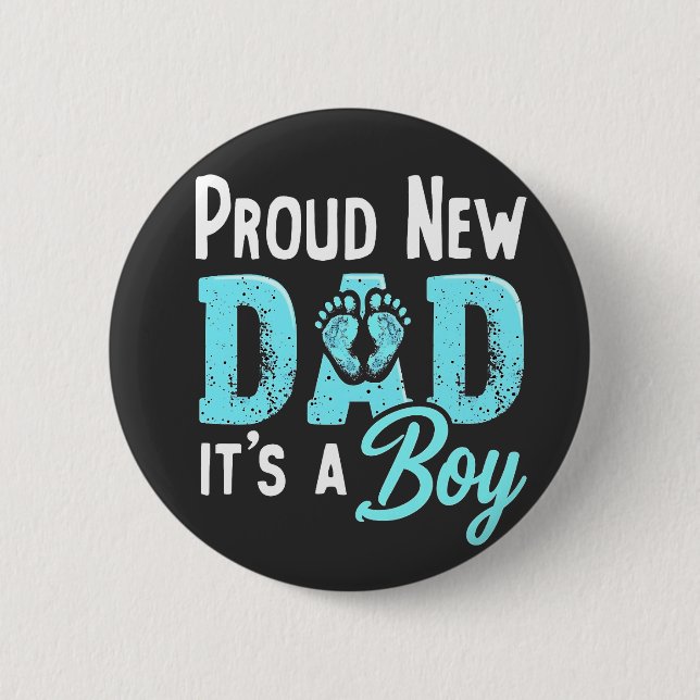 Badge Rond 5 Cm Fier Nouveau Papa C'est un garçon Genre Révéler Pa (Devant)
