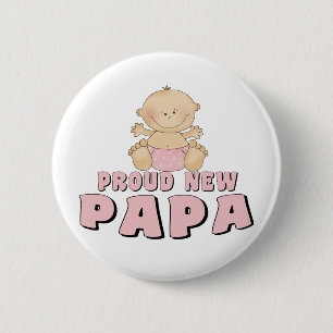 Badge Rond 5 Cm FIER NOUVEAU Papa garçon