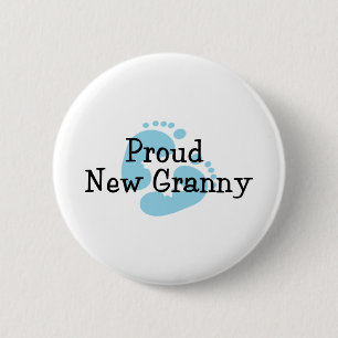 Badge Rond 5 Cm Fier nouvel empreintes de bébé mamie